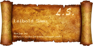 Leibold Samu névjegykártya